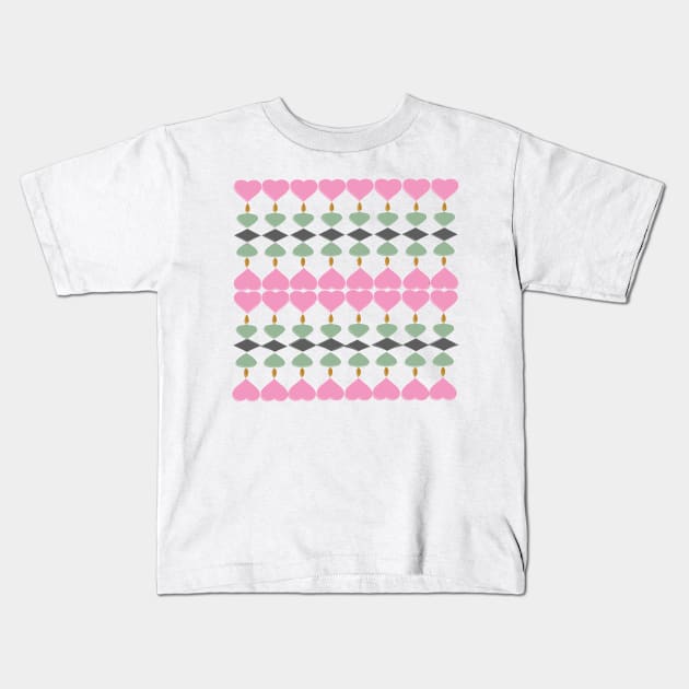 Hearts pattern Kids T-Shirt by dddesign